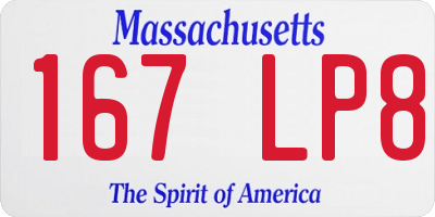 MA license plate 167LP8