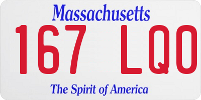 MA license plate 167LQ0