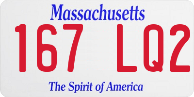 MA license plate 167LQ2