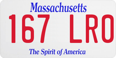 MA license plate 167LR0