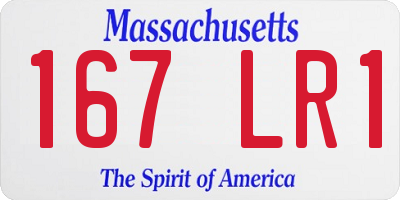 MA license plate 167LR1
