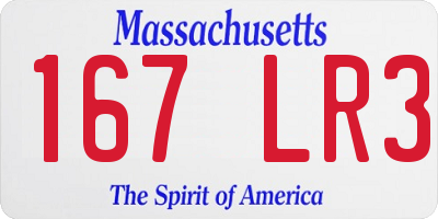 MA license plate 167LR3