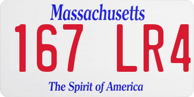 MA license plate 167LR4