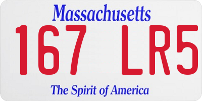 MA license plate 167LR5