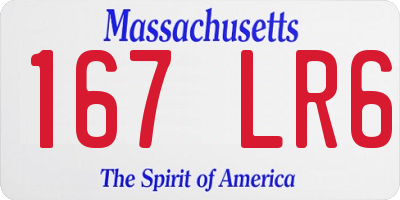 MA license plate 167LR6