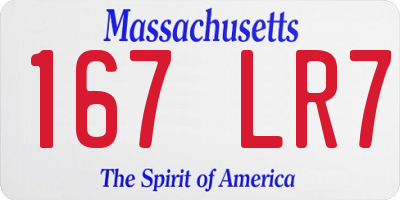 MA license plate 167LR7
