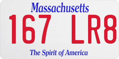 MA license plate 167LR8