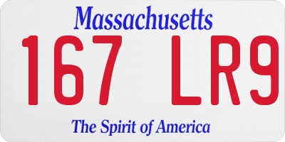 MA license plate 167LR9