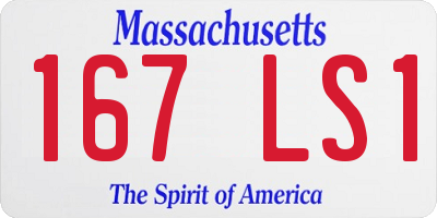 MA license plate 167LS1