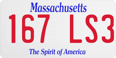 MA license plate 167LS3