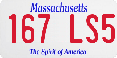 MA license plate 167LS5