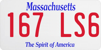 MA license plate 167LS6