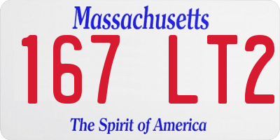 MA license plate 167LT2