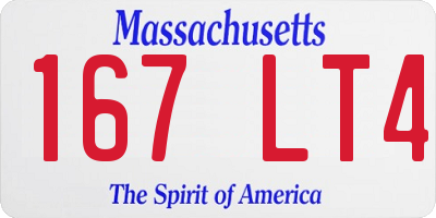 MA license plate 167LT4