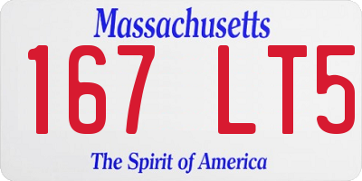 MA license plate 167LT5