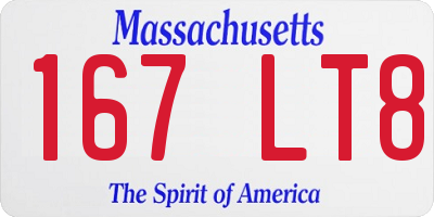 MA license plate 167LT8