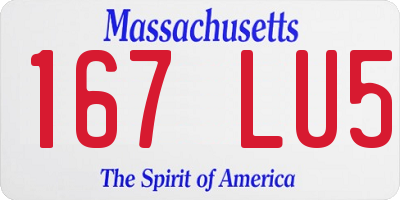 MA license plate 167LU5