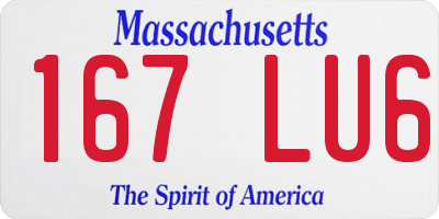 MA license plate 167LU6