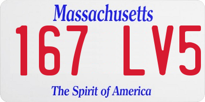 MA license plate 167LV5
