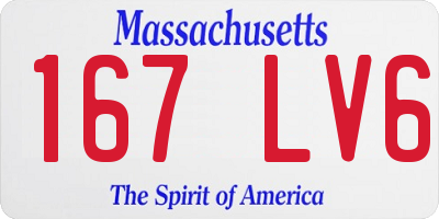 MA license plate 167LV6