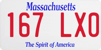 MA license plate 167LX0