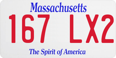 MA license plate 167LX2