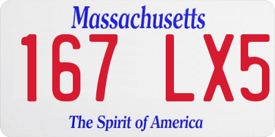 MA license plate 167LX5