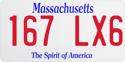 MA license plate 167LX6
