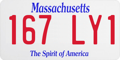 MA license plate 167LY1