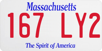 MA license plate 167LY2