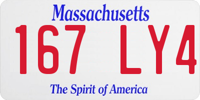MA license plate 167LY4