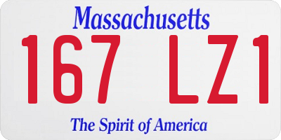 MA license plate 167LZ1