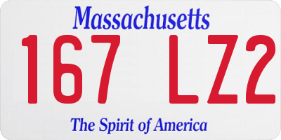 MA license plate 167LZ2