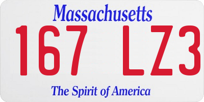 MA license plate 167LZ3