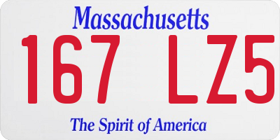 MA license plate 167LZ5