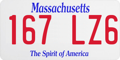 MA license plate 167LZ6