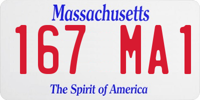 MA license plate 167MA1