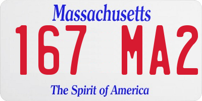 MA license plate 167MA2