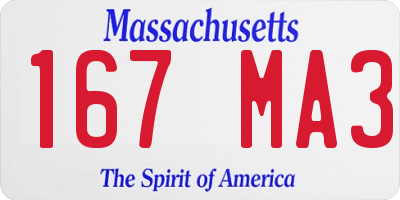 MA license plate 167MA3