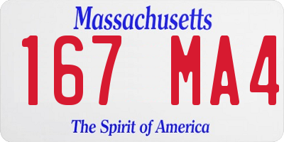MA license plate 167MA4