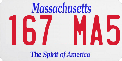 MA license plate 167MA5