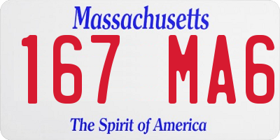 MA license plate 167MA6