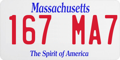 MA license plate 167MA7