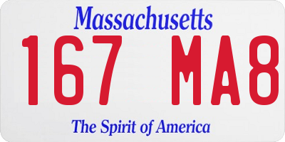 MA license plate 167MA8