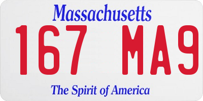 MA license plate 167MA9