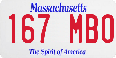 MA license plate 167MB0
