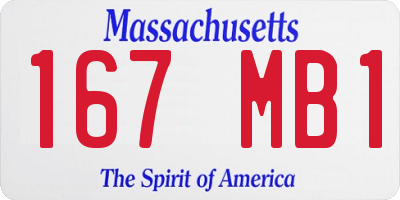 MA license plate 167MB1