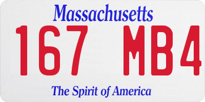 MA license plate 167MB4