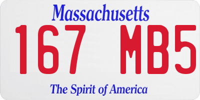 MA license plate 167MB5