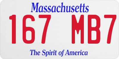 MA license plate 167MB7